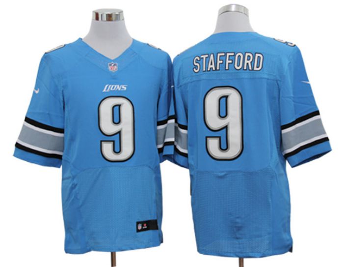 NFL Detroit Lions #9 Stafford blue Elite Nike jerseys